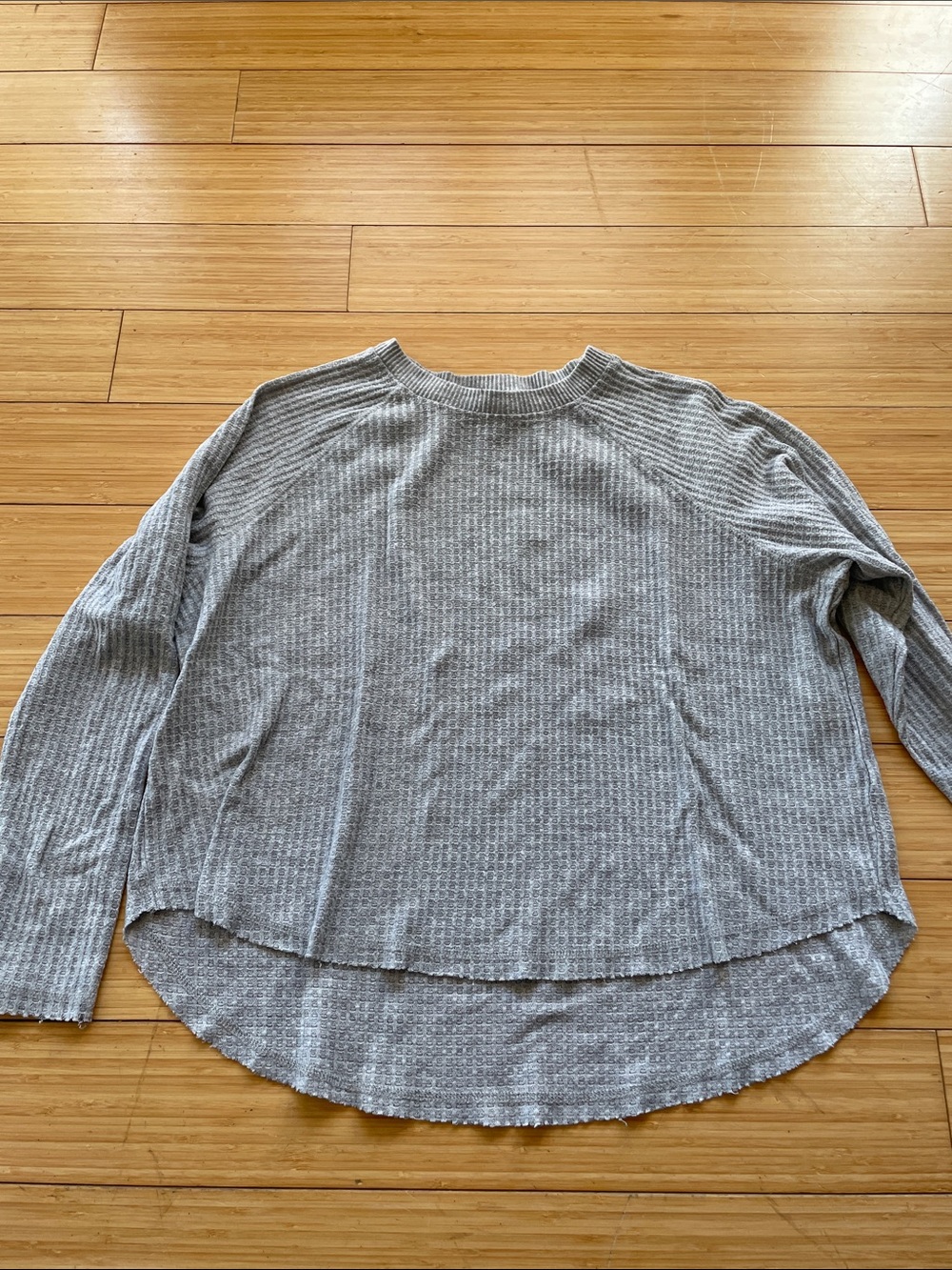 wild fable Gray Waffle Knit Long Sleeve Top